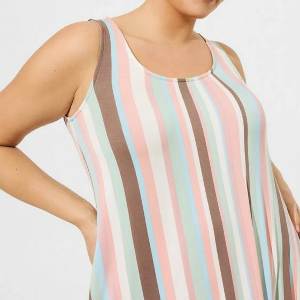 〰️Torrid〰️ Striped Maxi Jersey Hi Low Dress 1X - Picture 2 of 8